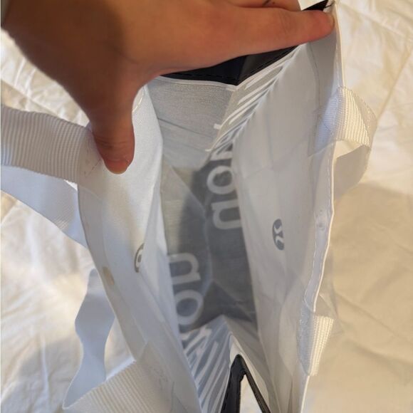 Lululemon Reusable Mini Tote Bag Black White | Small Shopper Gift Bag - Picture 8 of 8